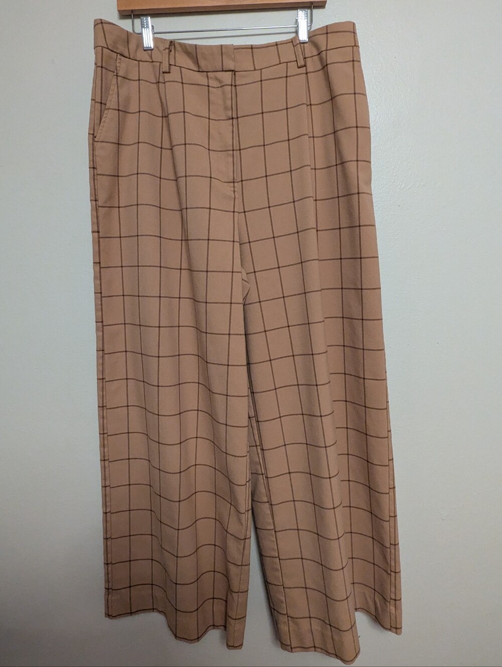 Halogen Windowpane Wide Leg Trousers - Picture 4 of 9